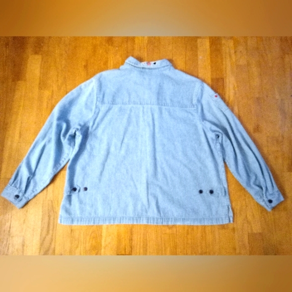 CHRISTOPHER & BANKS - Patriotic Embroidered Denim Light Wash Button Up Jacket - Picture 11 of 13